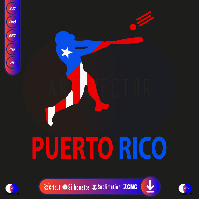 Puerto Rico Baseball SVG PNG EPS DXF AI