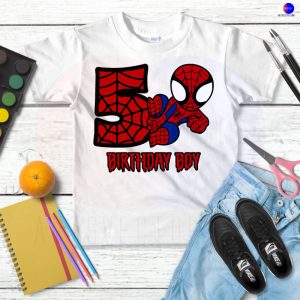 5th Birthday Boy Spiderman Birthday SVG PNG EPS DXF AI - Arts Vector