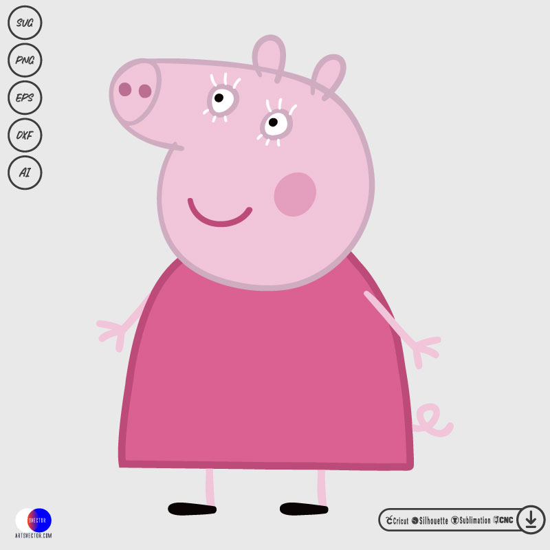 Granny Pig Peppa pig SVG PNG EPS DXF AI