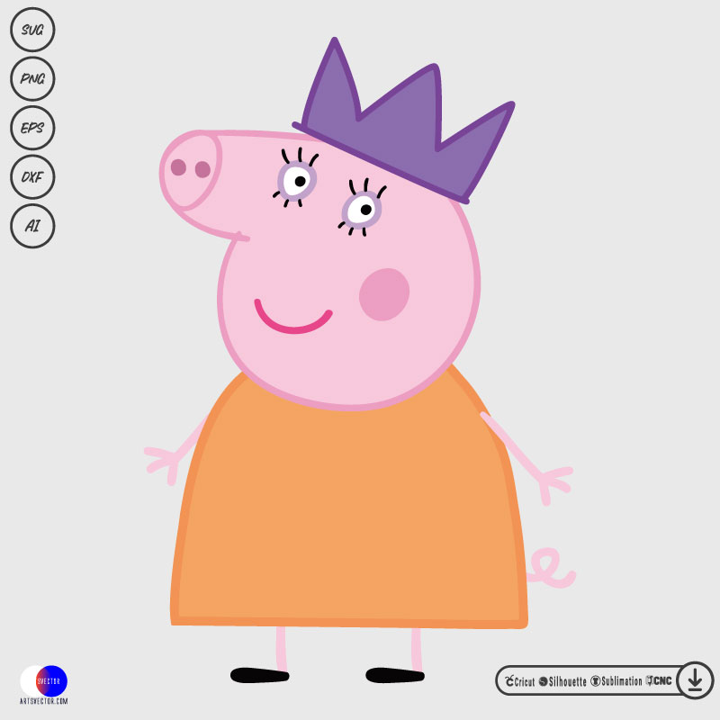 Mummy Pig Peppa pig SVG PNG EPS DXF AI