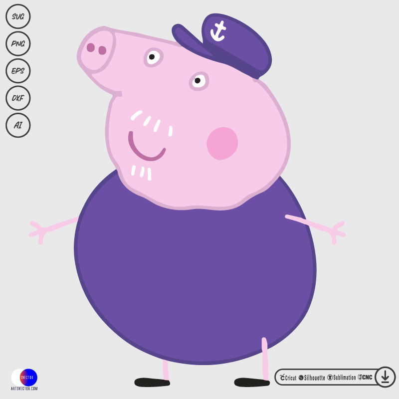 Grandpa Pig Peppa pig SVG PNG EPS DXF AI