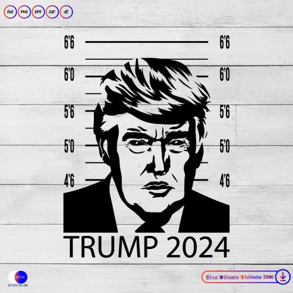 Trump Mugshot 2024 SVG PNG EPS DXF AI - Arts Vector