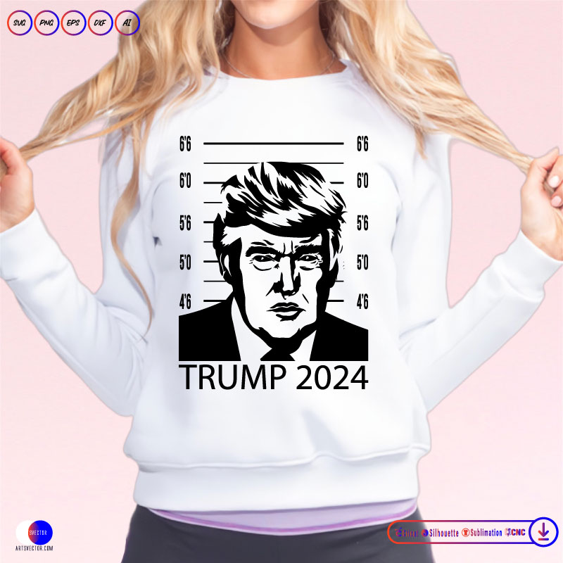 Trump Mugshot 2024 SVG PNG EPS DXF AI