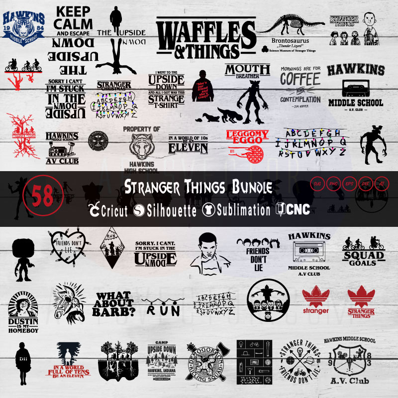 58 Stranger Things Bundle SVG PNG EPS DXF AI
