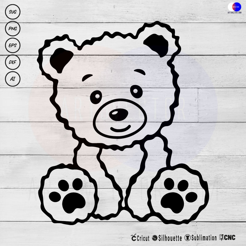 Teddy bear SVG PNG EPS DXF AI
