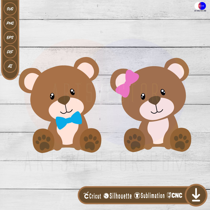 Teddy bear Clipart SVG PNG EPS DXF AI