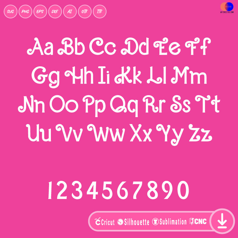 Barbie Barbenheimer Font SVG PNG EPS DXF AI OTF TTF Arts Vector