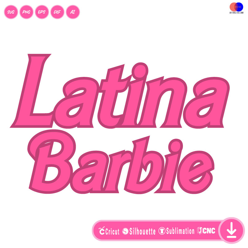 Barbie Latina Barbie SVG PNG DXF High-Quality Files Download, ideal for craft, sublimation, or print. For Cricut Design Space Silhouette and more.
