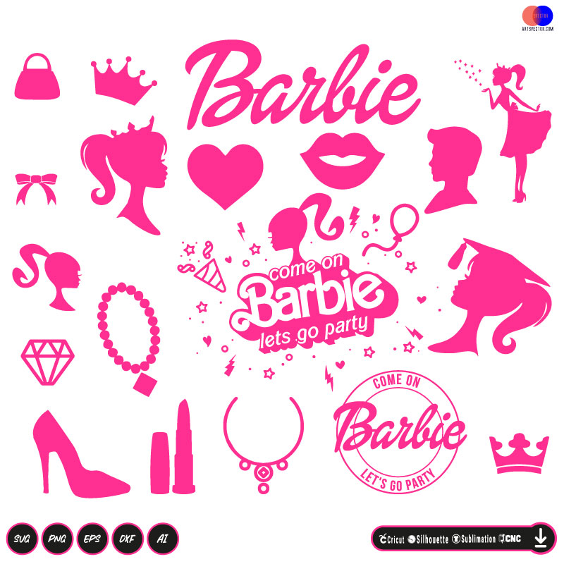 Come On Barbie Ken Bundle SVG PNG DXF High-Quality Files Download, ideal for craft, sublimation, or print. For Cricut Design Space Silhouette and more.