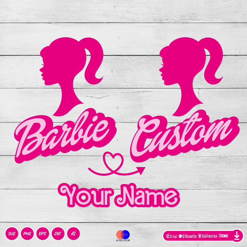 Customized personalized barbie SVG PNG EPS DXF AI