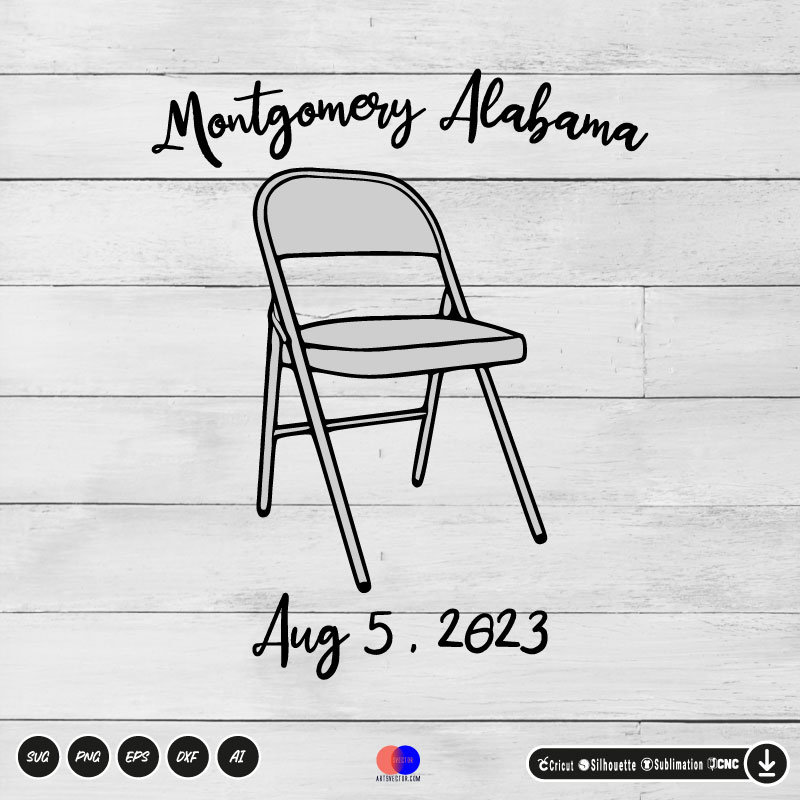 Montgomery Alabama boat fight riverboat brawl folding chair SVG PNG EPS DXF AI
