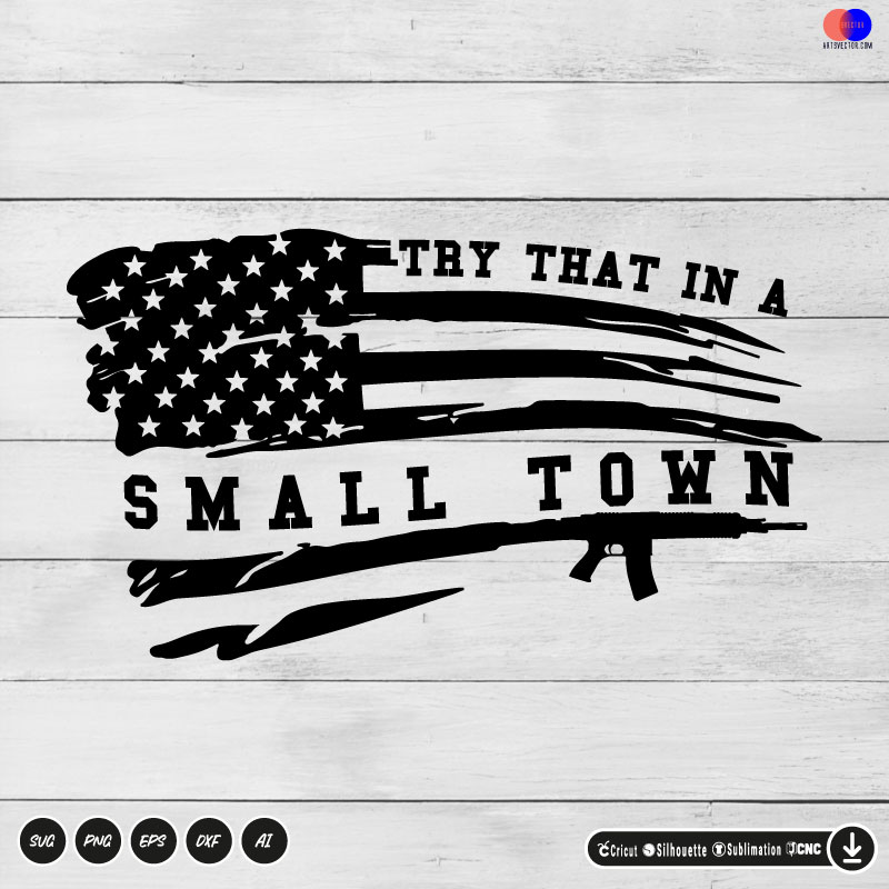 Jason Aldean Try that in a small town SVG PNG EPS DXF AI - Arts Vector