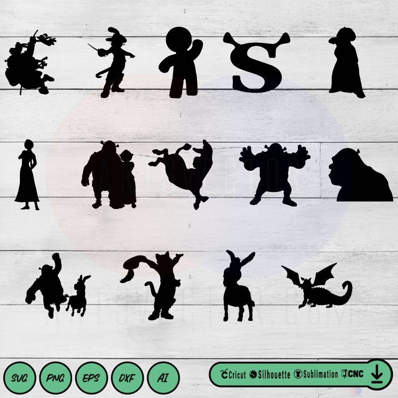 Shrek Shrek Png File Png Bundle Vector Cricut Silhouette -  in