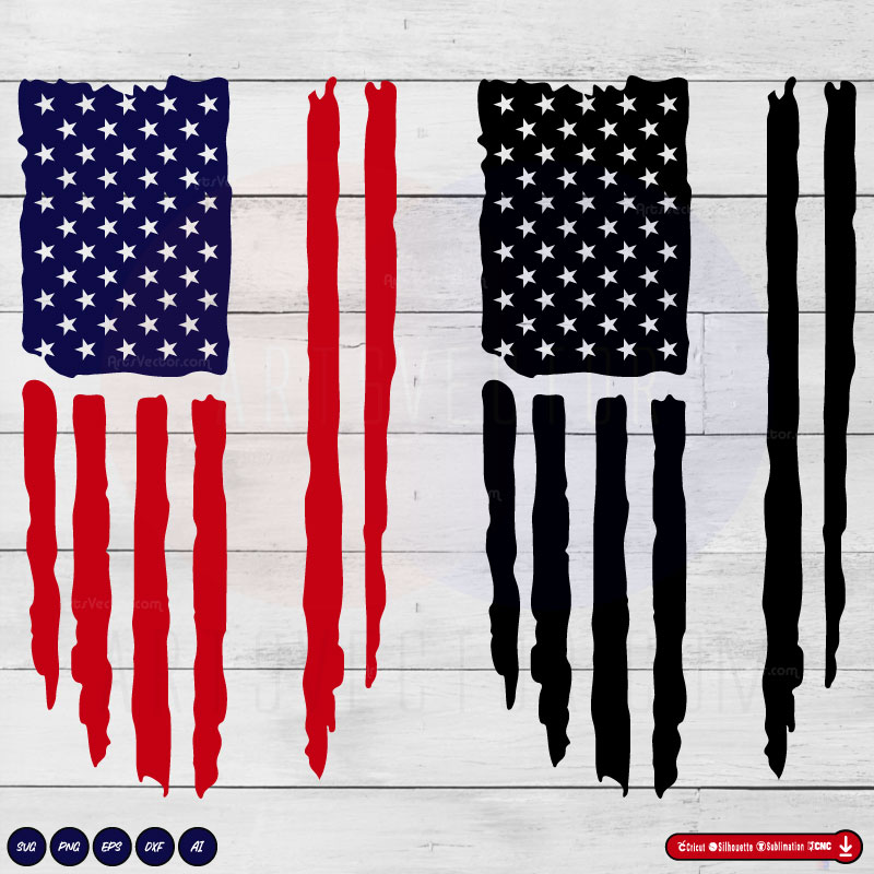 Personalize it Distressed American flag SVG PNG EPS DXF AI Vector
