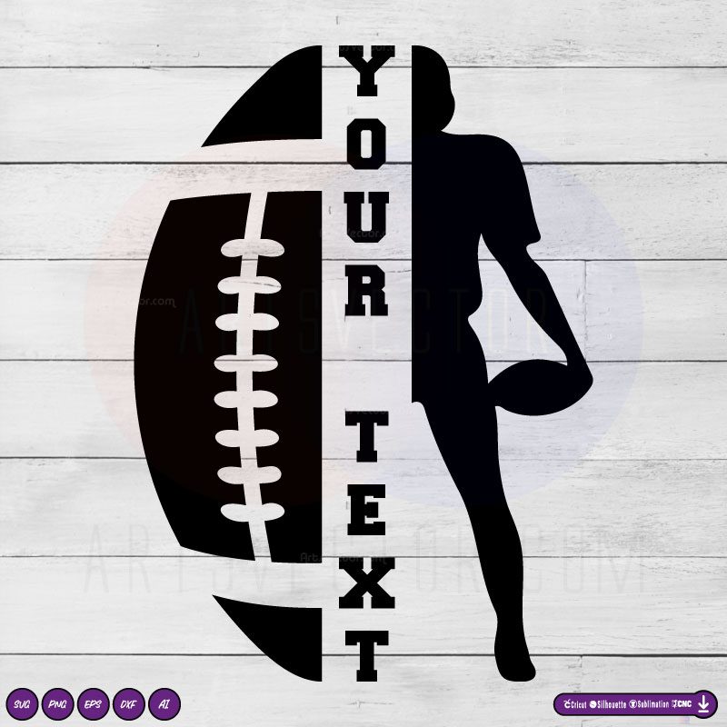 Personalized Football player SVG PNG EPS DXF AI Vector