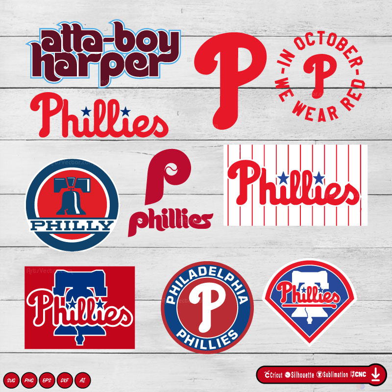 Philadelphia Phillies MLB bundle SVG PNG EPS DXF AI Vector