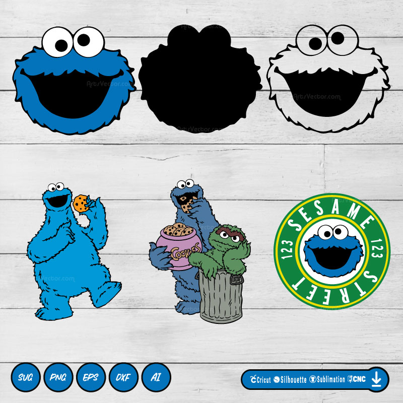 Cookie monster SVG PNG EPS DXF AI Vector