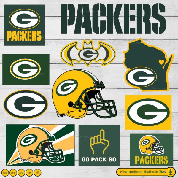 Green bay packers SVG bundle SVG PNG EPS DXF AI Vector - Arts Vector