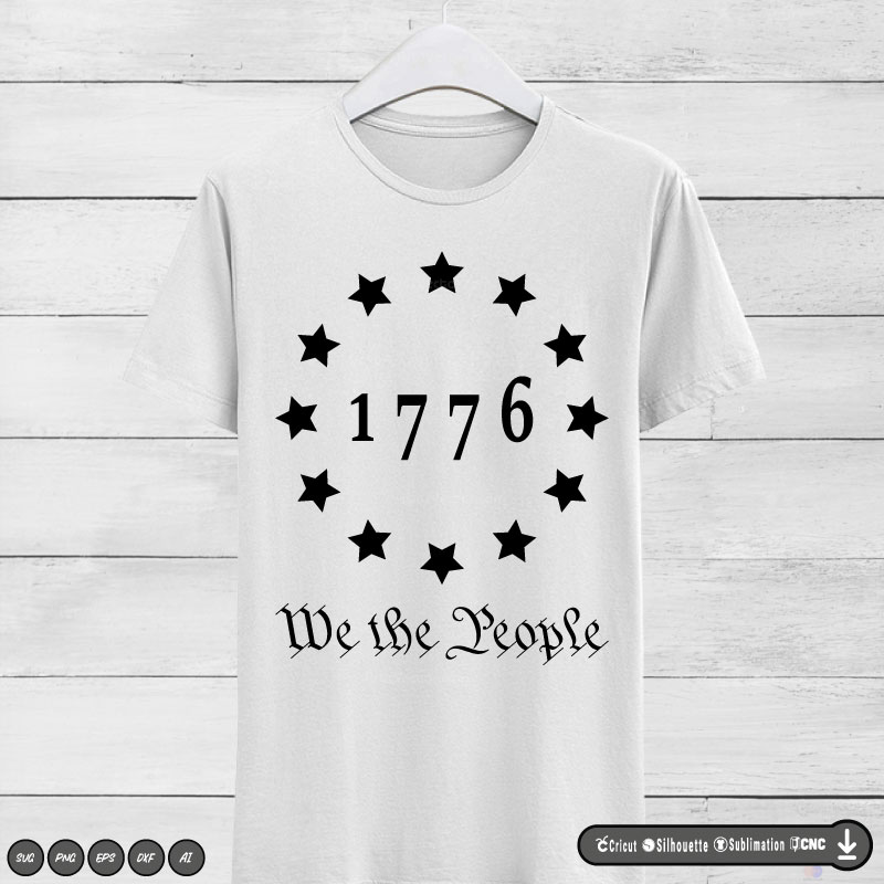 We the people 1776 SVG PNG DXF Vector High-Quality Files Download, ideal for craft, sublimation, or print. For Cricut Design Space Silhouette and more.