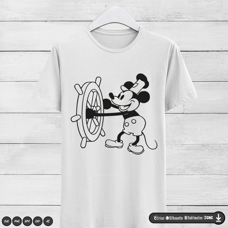 Steamboat willie SVG PNG EPS DXF AI Vector
