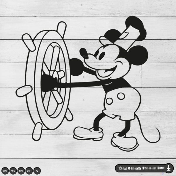 Steamboat willie SVG PNG EPS DXF AI Vector - Arts Vector