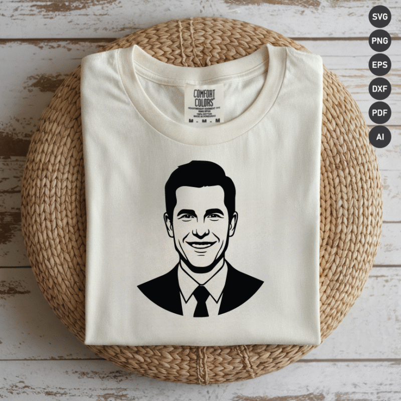 Charlie Kirk Portrait SVG PNG EPS DXF PDF AI Vector