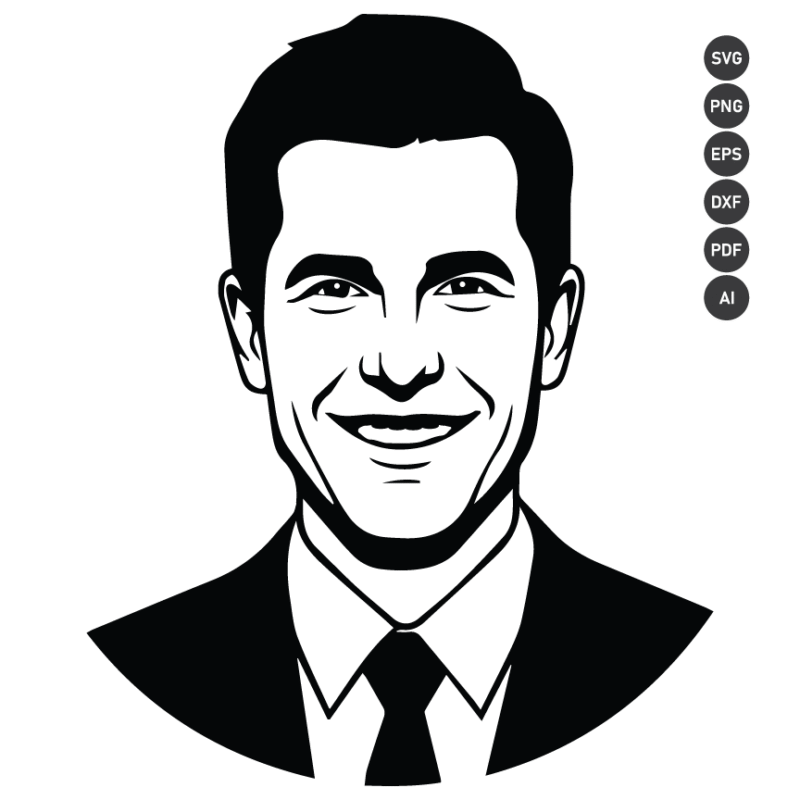 Charlie Kirk Portrait SVG PNG EPS DXF PDF AI Vector