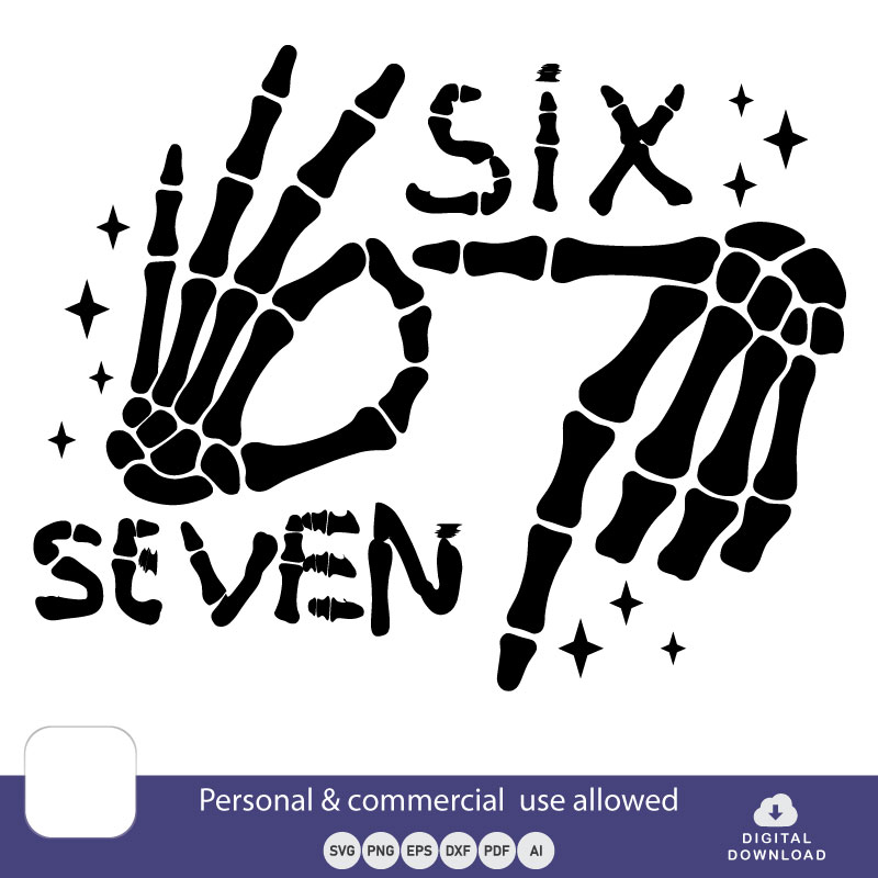 6 7 Six Seven free SVG PNG EPS DXF PDF AI Vector